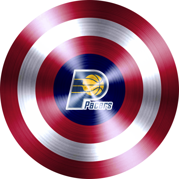 Captain American Shield With Indiana Pacers Logo vinyl decal